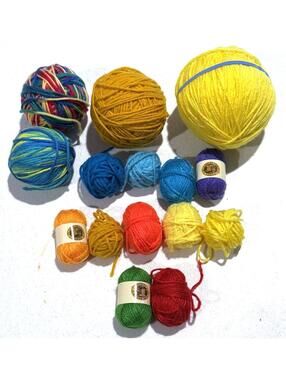Mixed Yarn Lot Including Lion Brand Bon Bons